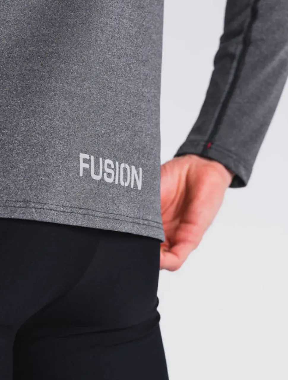 Fusion mens C3 zip neck dark grey
