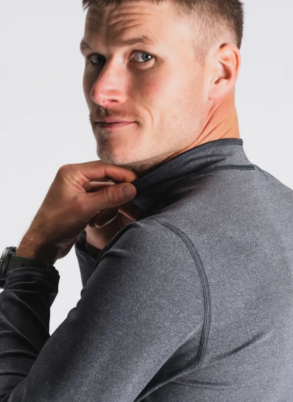 Fusion mens C3 zip neck dark grey
