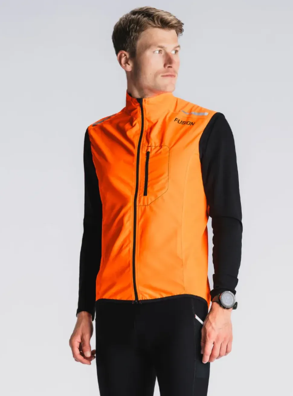 Fusion mens S1 run vest orange