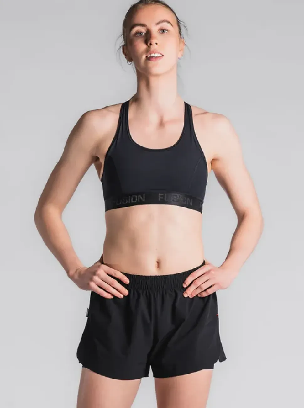 Fusion womens C3 run shorts black
