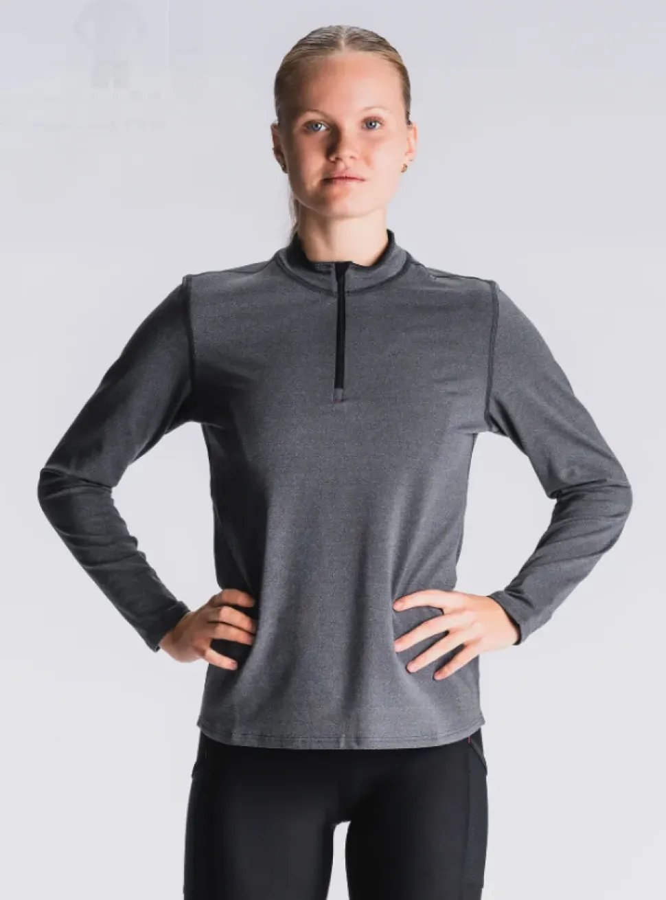 Fusion womens C3 zip neck dark grey