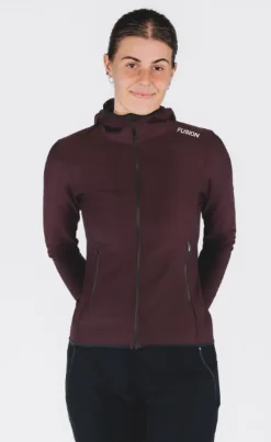 Fusion womens recharge hoodie aubergine