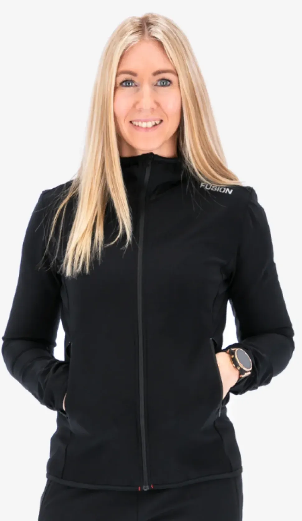 Fusion womens recharge hoodie black