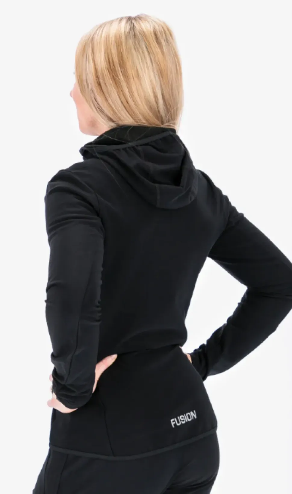 Fusion womens recharge hoodie black