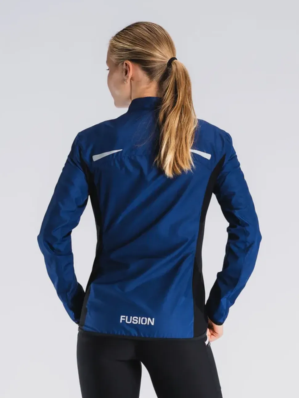 Fusion womens S1 run jacket night blue
