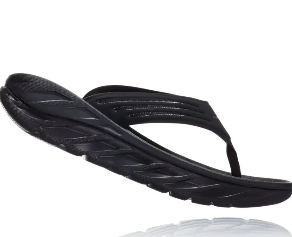 Hoka One One Men's Ora recovery flip - herstel slippers - black / dark gull gray