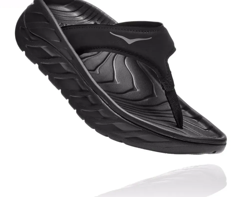 Hoka One One Women's Ora recovery flip - herstel slippers - black / dark gull gray