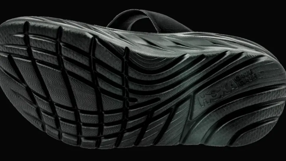 Hoka One One Women's Ora recovery flip - herstel slippers - black / dark gull gray
