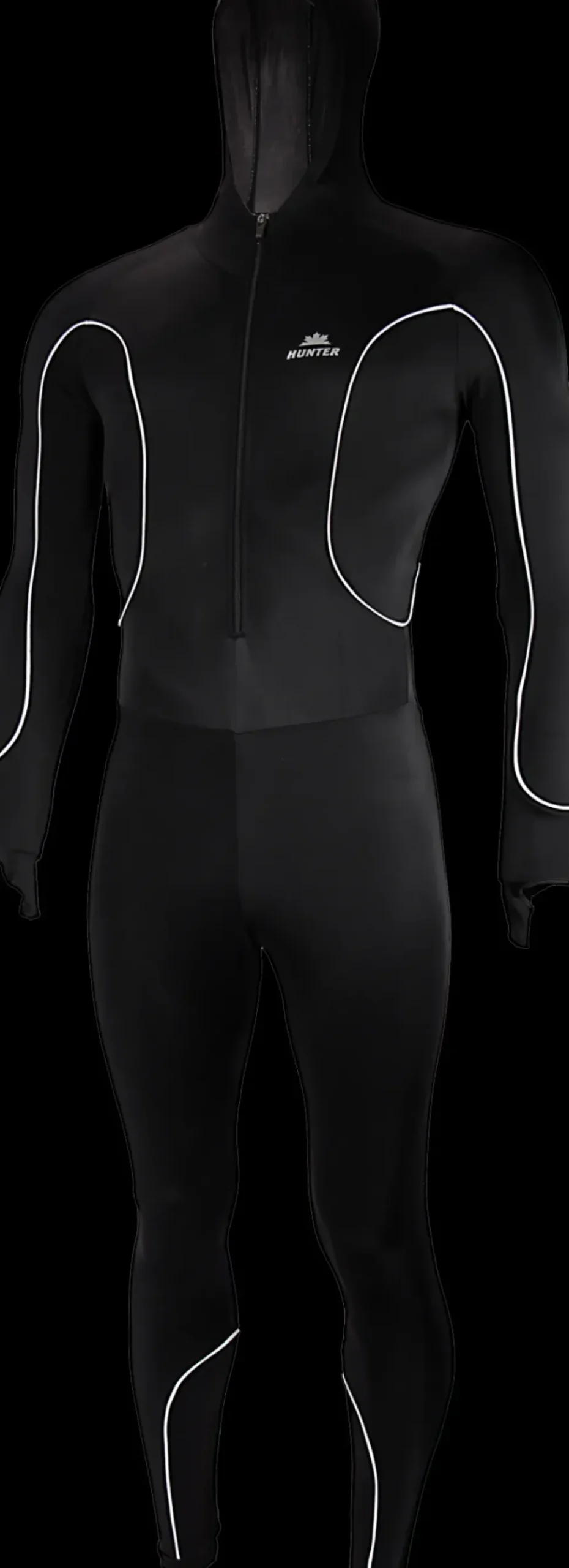 Hunter Speedpak lycra Pro met cap Zwart/Piping Wit