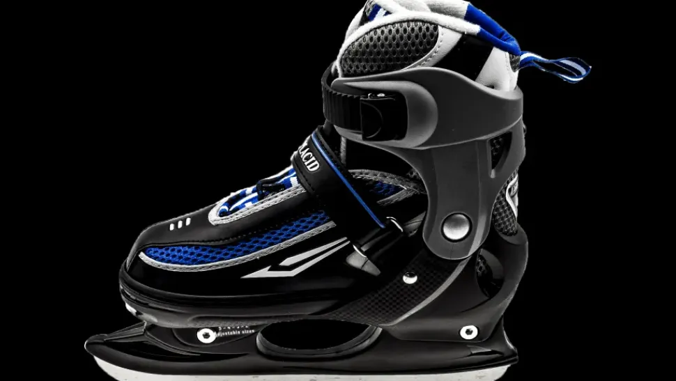 Lake Placid Hockeyschaats Verstelbaar Zwart/Blauw