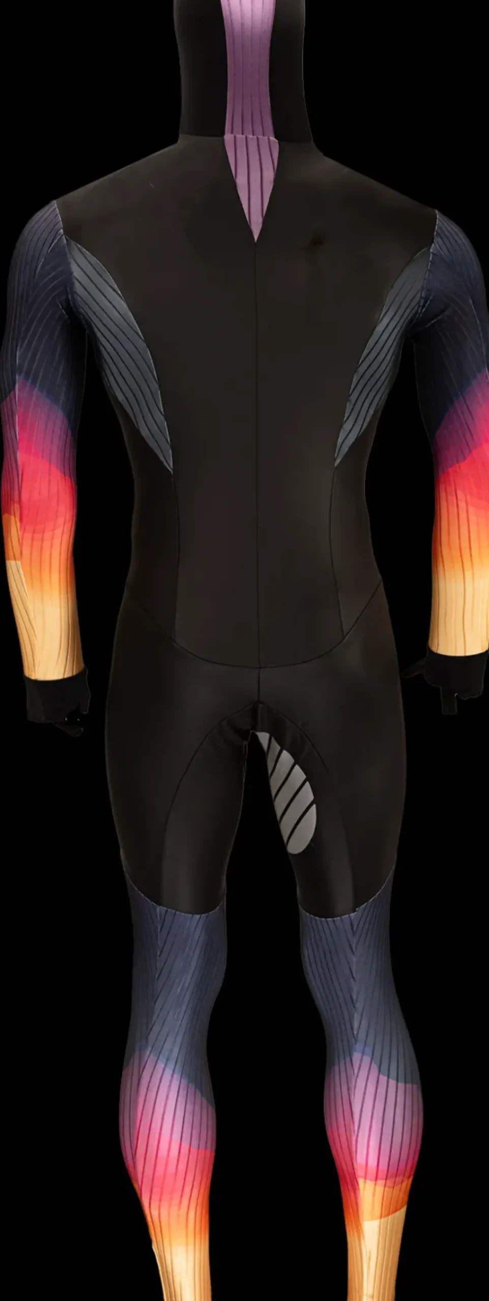 Nice rubber schaatspak power x zwart/geel/paars