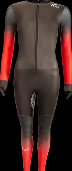 Nice rubber schaatspak power x zwart/rood