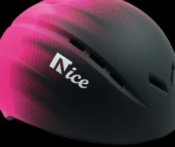 Nice schaatshelm zwart/roze