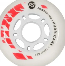 Powerslide Hurricane 76mm wit/rood