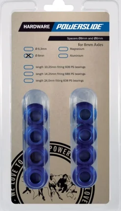 Powerslide Spacer 608 alu 8 mm, 8-pack