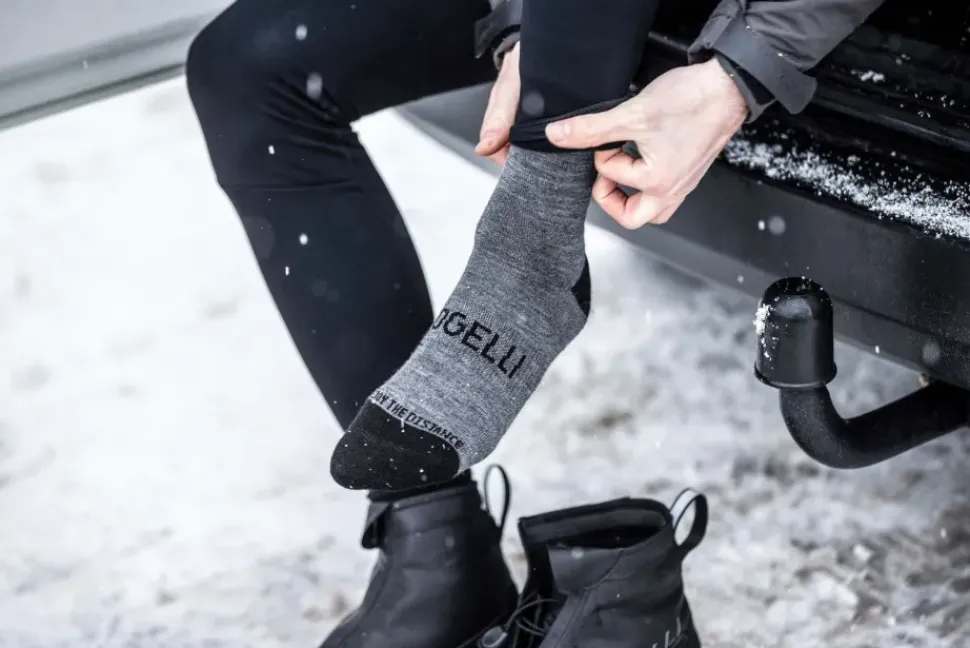 Rogelli wintersok merino wol grijs