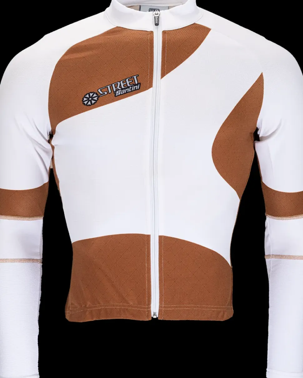 Santini Jersey Wielerjack Wit Bruin