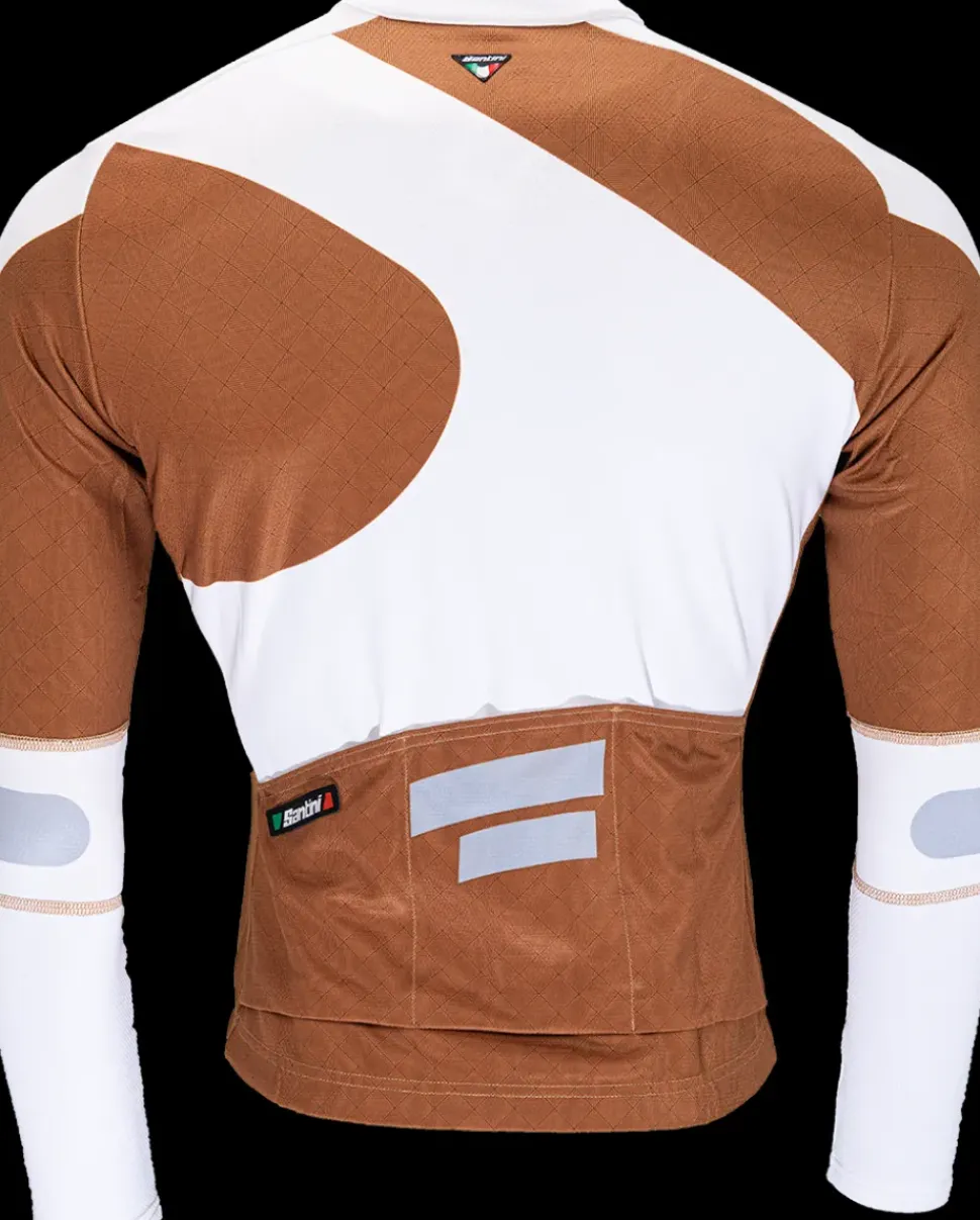 Santini Jersey Wielerjack Wit Bruin