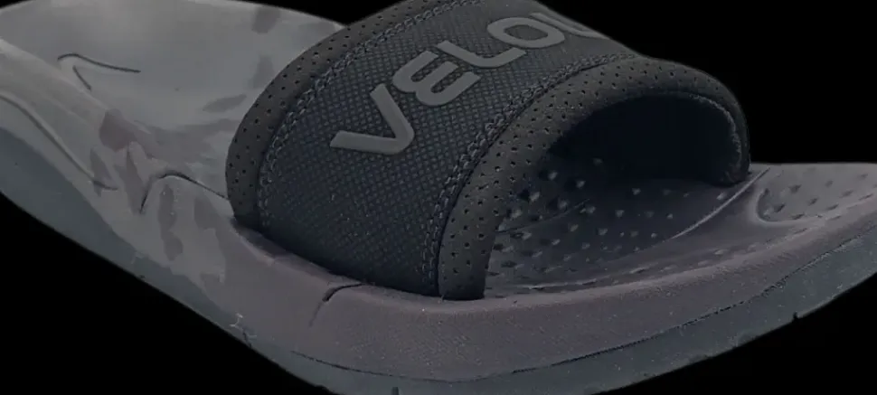 Velous laguna slide dark grey/black