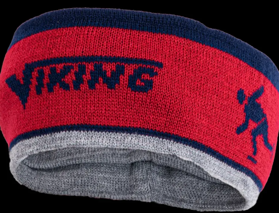 Viking hoofdband-muts rood/grijs